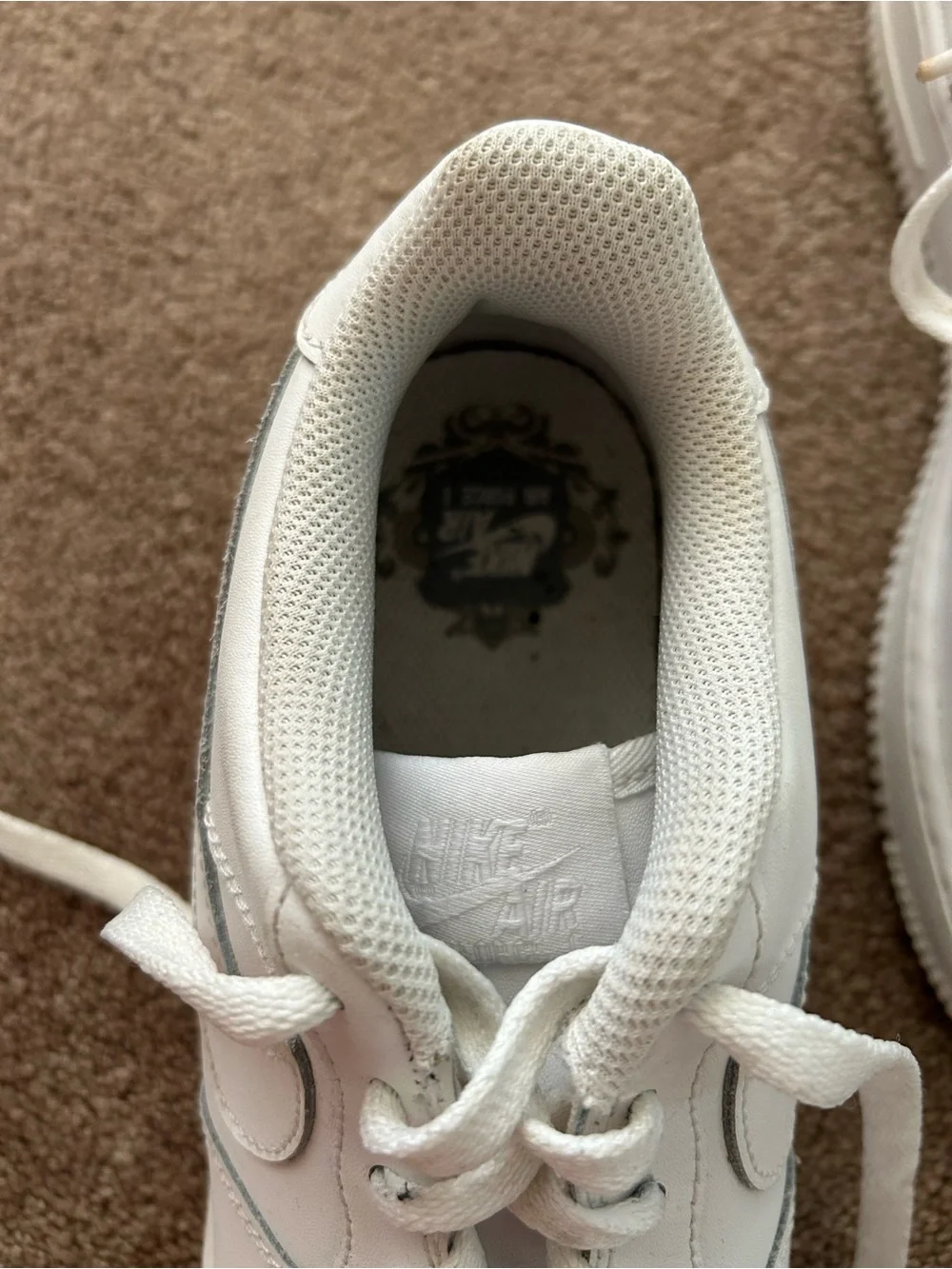 Nike Air Force 1 Low Triple White Sneakers Shoes Youth Size 6.5Y